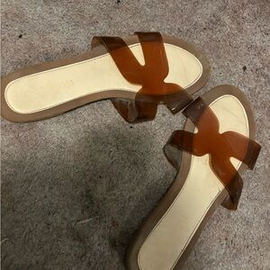 Ardene Women's Brown Slide Sandals